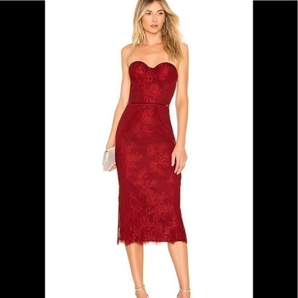 Lovers + Friends Red Lace Mini Dress